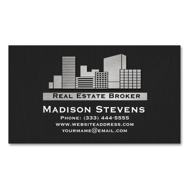 Real Estate City Logo Business Card Magnets (Front)