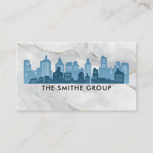 Real Estate City Skyline Construction Business Card
