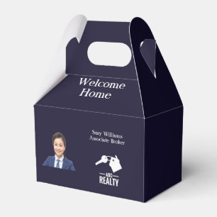 Real Estate Client Dk Blue Closing Gift Favor Box