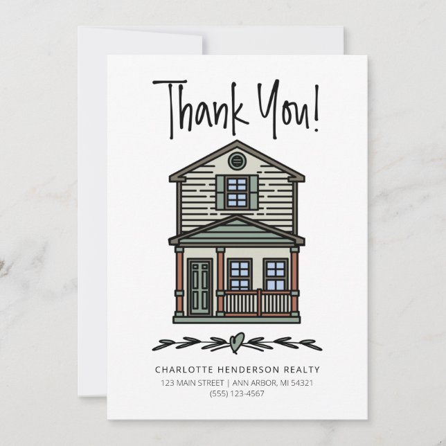 Real Estate Client Home Thank You Card (Front)