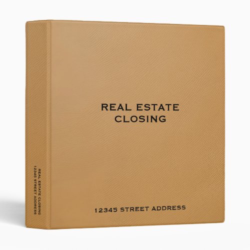 Real Estate Closing Binder