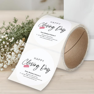 Real Estate Closing Day Minimalist Budget Roll Classic Round Sticker