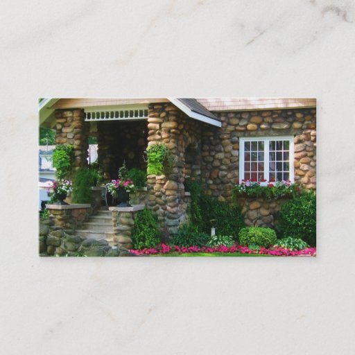 Customizable Real Estate Cobblestone House Business Card