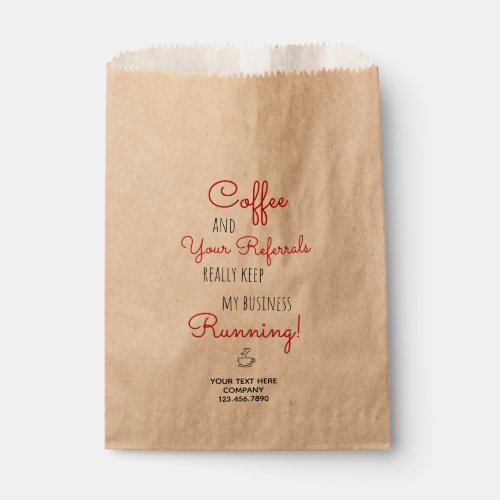 Real Estate Coffee Referrals Keep Business Running Favor Bag