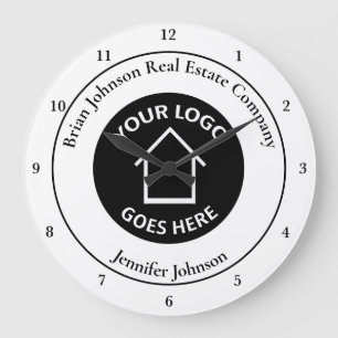 Real Estate Company Add Your Logo Custom Office Large Clock