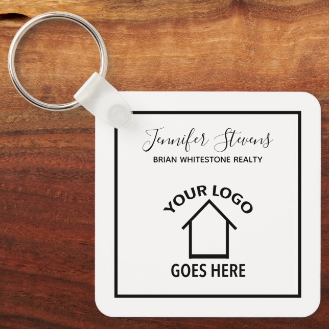 Real Estate Company Add Your Logo Custom Realtor Keychain (Front)