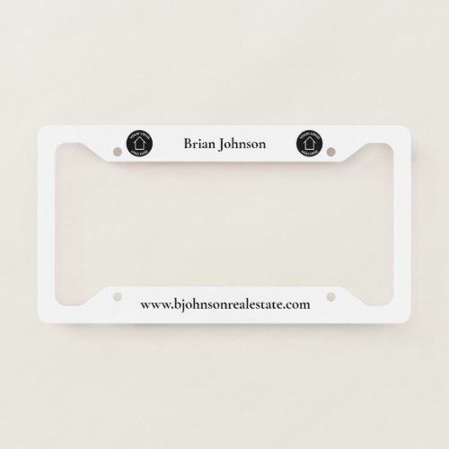 Real Estate Company Add Your Logo Custom Realtor License Plate Frame