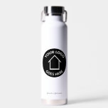 Real Estate Company Add Your Logo Custom Realtor Water Bottle<br><div class="desc">This minimalist custom realtor water bottle is personalized with your realty company logo in the center. Add your real estate company name and agent on this modern design for a simple gift to present to home buying clients.</div>
