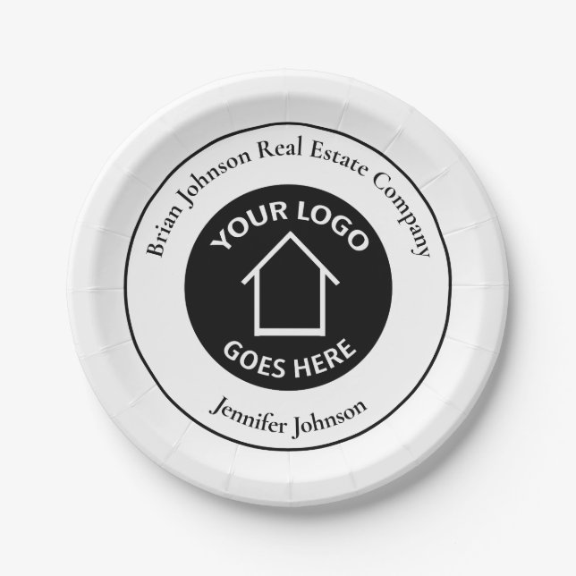 Real Estate Company Add Your Logo Custom Realty Paper Plates (Front)