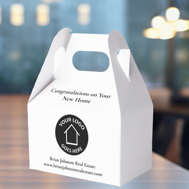 Real Estate Company Add Your Logo Housewarming Favor Boxes (Creator Uploaded)
