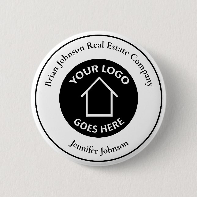 Real Estate Company Add Your Logo Modern Custom Button (Front)