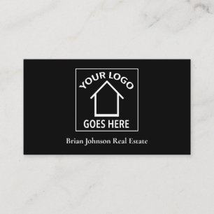 Real Estate Company Add Your Logo Realtor Black Business Card