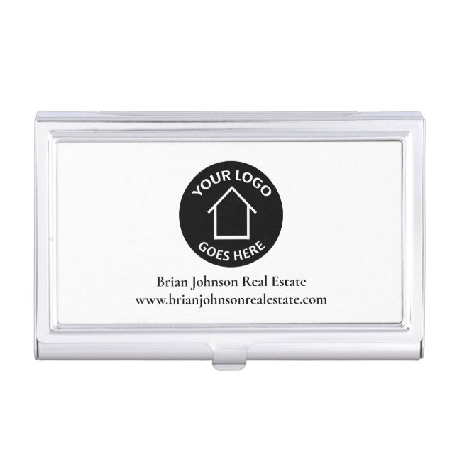 Real Estate Company Add Your Logo Simple Realtor Business Card Case (Front)