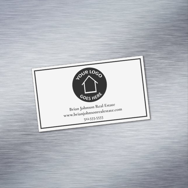 Real Estate Company Add Your Logo Simple Realtor Business Card Magnet (In Situ)