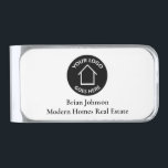 Real Estate Company Add Your Logo Simple Realtor Silver Finish Money Clip<br><div class="desc">This modern real estate company money clip is custom made with your realty company name under the black typography. This custom design is perfect for marketing and promotion. Add your own business logo for a personalized touch.</div>