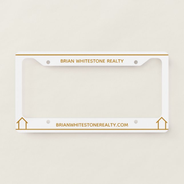 Real Estate Company Agent Chic Gold Custom License Plate Frame (Front)