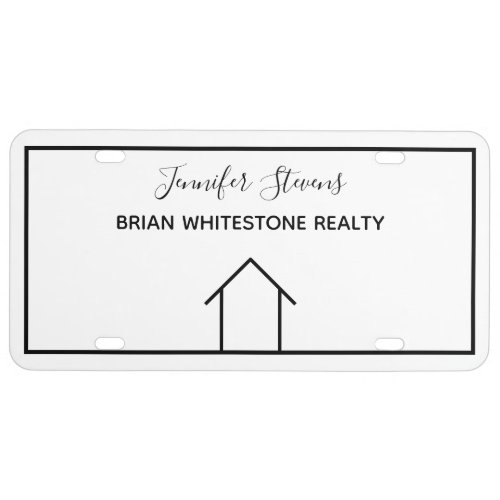 Real Estate Company Agent House Custom Realtor License Plate