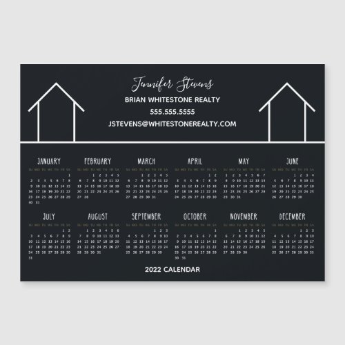 Real Estate Company Black 2022 Calendar Magnet