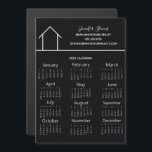 Real Estate Company Black 2023 Calendar Magnet<br><div class="desc">This modern realtor magnetic calendar is custom made with your realty company name under the the agent name in chic typography. This minimalist black and white 2023 calendar magnet features a simple line drawing of a house. Contemporary marketing gift for a real estate agent working to help you buy a...</div>