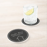 Real Estate Company Black White Realtor Coaster<br><div class="desc">This modern realtor marketing coaster is custom made with your realty company name under the the agent name in chic typography. A minimalist black and white line drawing of a house. Simple client gift to add a classy touch for your real estate business.</div>