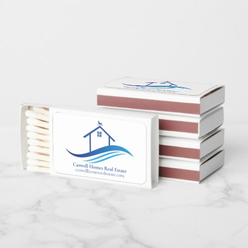 Real Estate Company Blue Custom Marketing Matchboxes