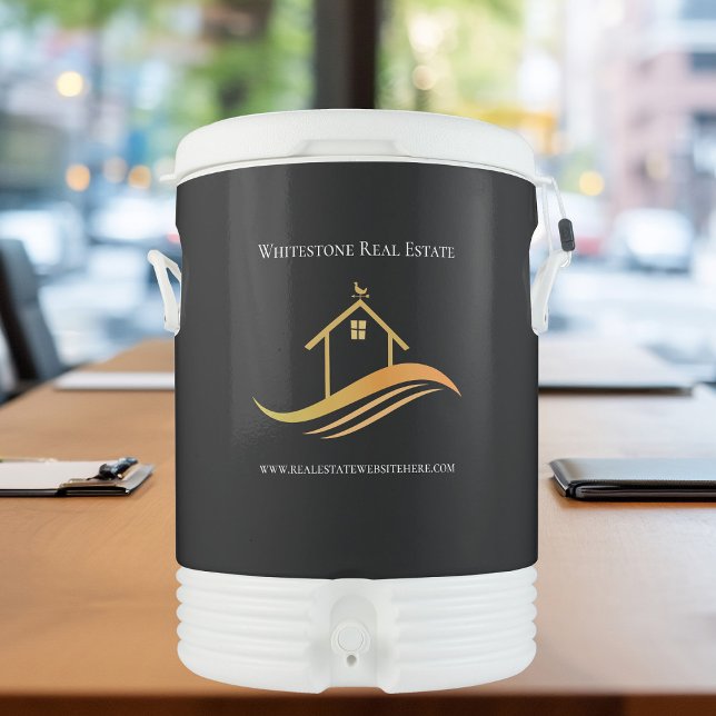 Real Estate Company Chic Custom Black Beverage Cooler (Creator Uploaded)
