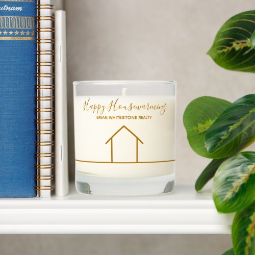 Real Estate Company Chic Custom Housewarming Gold Scented Candle