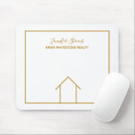 Real Estate Company Chic Gold Personalized Realtor Mouse Pad<br><div class="desc">This modern realtor mousepad is simple and subtle with your monogram and company name. It features a chic minimalist gold and white line drawing of a house. A very classy real estate mouse pad for your realty office agents.</div>