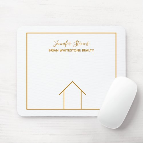 Real Estate Company Chic Gold Personalized Realtor Mouse Pad