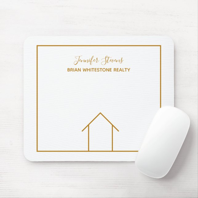 Real Estate Company Chic Gold Personalized Realtor Mouse Pad (With Mouse)