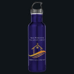 Real Estate Company Chic Gold Personalized Realtor Stainless Steel Water Bottle<br><div class="desc">This chic real estate company water bottle is custom made with your realty company and agent name. It features a pretty gold house with a weathervane on top and sleek curves underneath. Personalize this business marketing gift with your own information. Keep the design or replace with your own logo.</div>