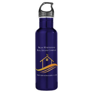 Real Estate Company Chic Gold Personalized Realtor Stainless Steel Water Bottle