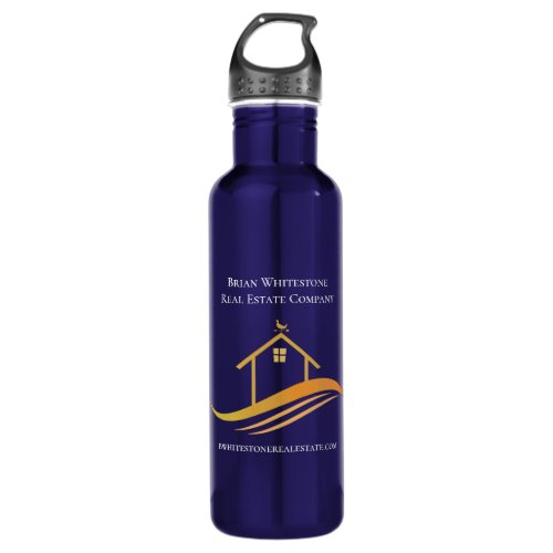 Real Estate Company Chic Gold Personalized Realtor Stainless Steel Water Bottle