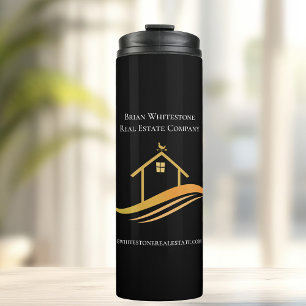 Real Estate Company Chic Gold Personalized Realtor Thermal Tumbler