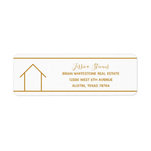 Real Estate Company Chic Gold Return Address Label