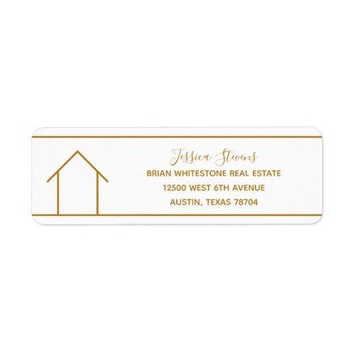 Real Estate Company Chic Gold Return Address Label