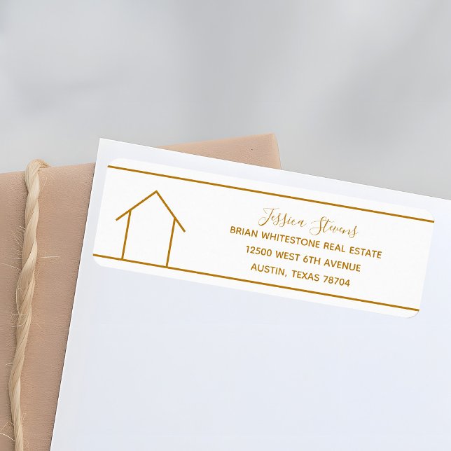 Real Estate Company Chic Gold Return Address Label (Creator Uploaded)