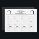 Real Estate Company Custom 2023 Calendar Magnet<br><div class="desc">This modern realtor magnetic calendar is custom made with your realty company name under the the agent name in chic typography. This minimalist black and white calendar magnet features a simple line drawing of a house. Contemporary marketing gift for a real estate agent working to help you buy a home....</div>