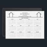 Real Estate Company Custom 2023 Calendar Magnet<br><div class="desc">This modern realtor magnetic calendar is custom made with your realty company name under the the agent name in chic typography. This minimalist black and white calendar magnet features a simple line drawing of a house. Contemporary marketing gift for a real estate agent working to help you buy a home....</div>