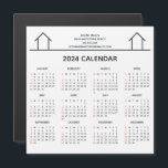 Real Estate Company Custom 2024 Calendar Magnet<br><div class="desc">This modern realtor 2024 magnetic calendar is custom made with your realty company name under the the agent name in chic typography. This minimalist black and white calendar magnet features a simple line drawing of a house. Contemporary marketing gift for a real estate agent working to help you buy a...</div>