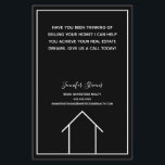 Real Estate Company Custom Black Realtor Marketing Flyer<br><div class="desc">This sleek real estate marketing flyer is chic and modern in minimalist black and white. Customize this realty agent promotional item with your custom realtor information and details above the simple line drawing of a house and put these on homes in a neighborhood near your office.</div>