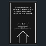 Real Estate Company Custom Black Realtor Marketing Flyer<br><div class="desc">This sleek real estate marketing flyer is chic and modern in minimalist black and white. Customize this realty agent promotional item with your custom realtor information and details above the simple line drawing of a house and put these on homes in a neighborhood near your office.</div>