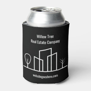 Real Estate Company Custom Black White Marketing Can Cooler