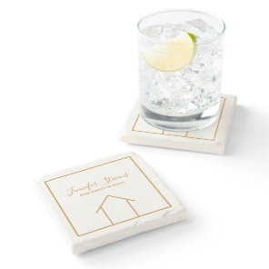 Real Estate Company Custom Chic Realtor Gift Stone Coaster