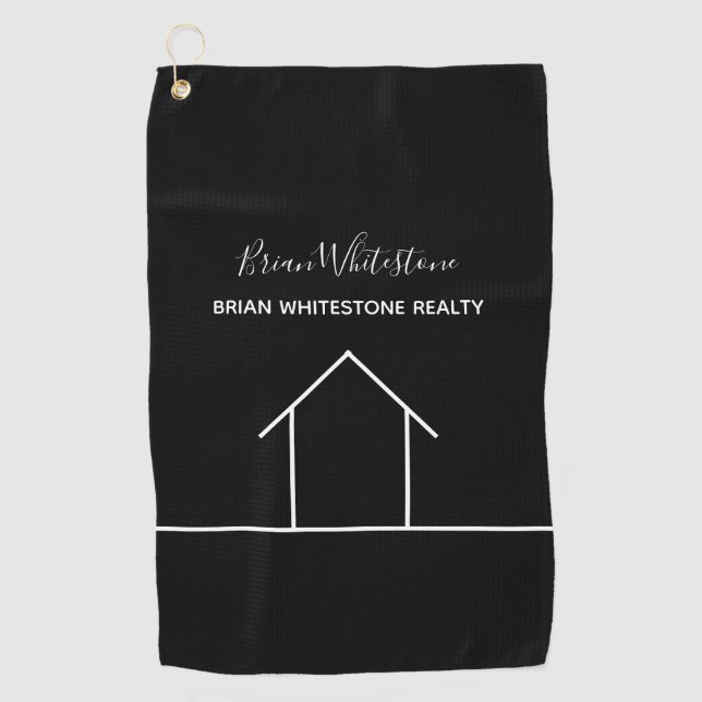 Real Estate Company Custom Chic Simple Realtor Golf Towel (Front)