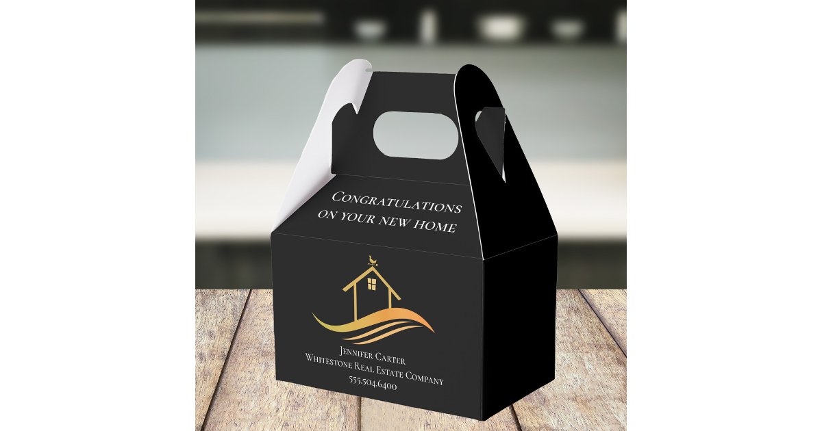 Real Estate Company Custom Congratulations Home Favor Boxes | Zazzle