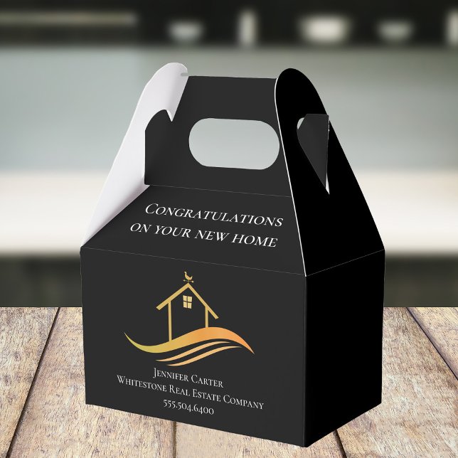 Real Estate Company Custom Congratulations Home Favor Boxes (Creator Uploaded)