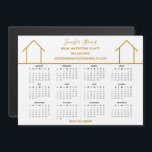 Real Estate Company Custom Gold 2022 Calendar<br><div class="desc">This modern realtor magnetic calendar is custom made with your realty company name under the the agent name in chic typography. This minimalist black and white calendar magnet features a simple line drawing of a house. Contemporary marketing gift for a real estate agent working to help you buy a home....</div>