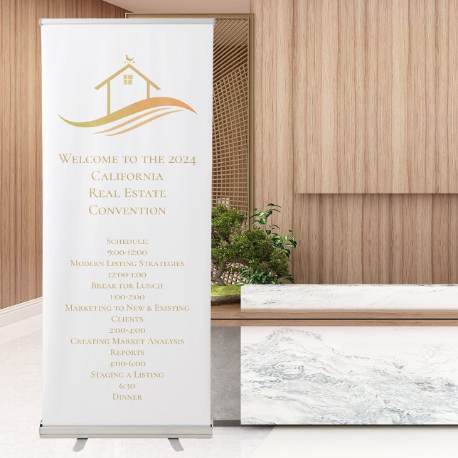 Real Estate Company Custom Gold Realtor Convention Retractable Banner (Creator Uploaded)