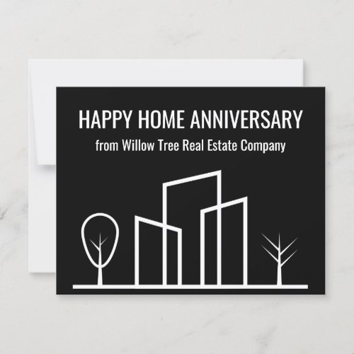 Real Estate Company Custom Happy Home Anniversary Card